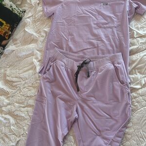 Figs Lavender V-Neck Scrub Top